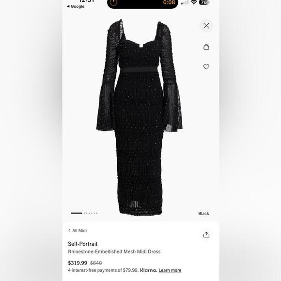 Self-Portrait Black Rhinestone Mesh Dress Self-Portrait Black Rhinestone Mesh Dress